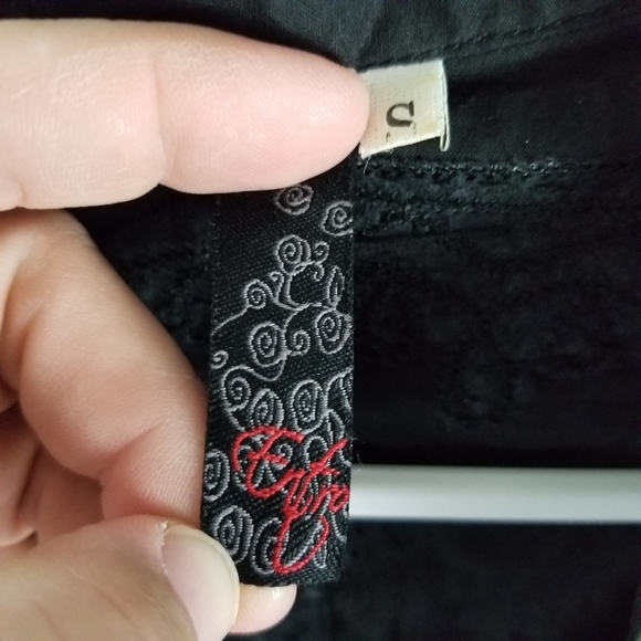 ENTRO | linen blend sequin mock collar blouse - Picture 5 of 6